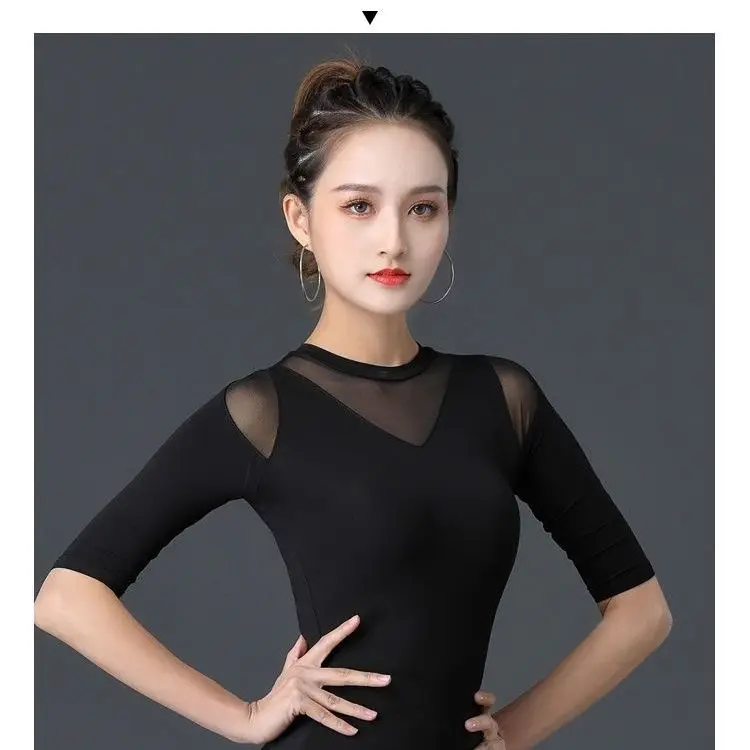 New National Standard Dance Top Female Adult Modern Dance Costume Latin Dance Practice Dress Ballroom Dance Wear