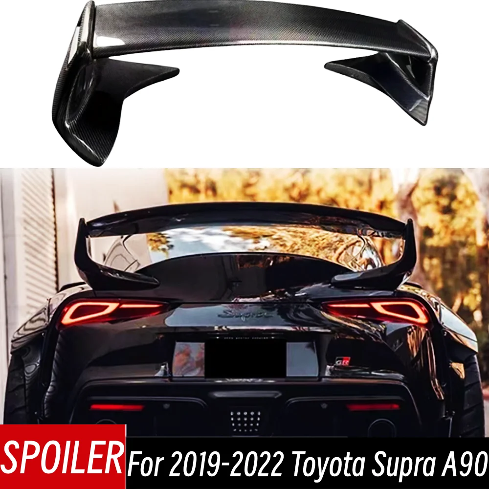 

For Toyota Supra A90 A91 MKV MK5 2019-2022 Real Carbon Fiber Rear Trunk Lip Spoiler Wings Car Exterior Tuning Accessories Part