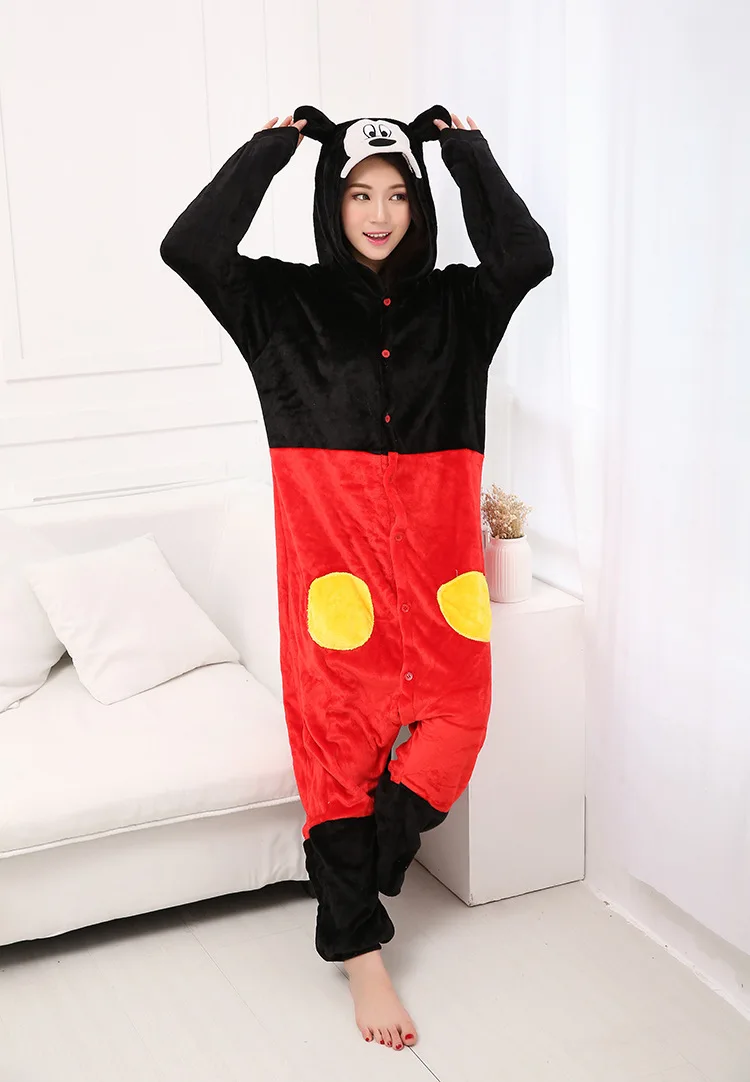 MINISO Kigurumi Mickey Onesies Pajamas Cartoon Costume Minnie Cosplay Pyjamas Party Dress Pijamas