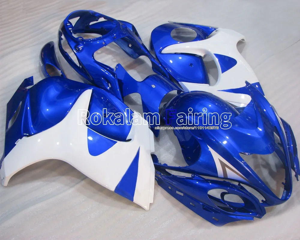 

Motorcycle Hull For Suzuki Hayabusa GSXR1300 08 - 16 GSXR 1300 2008 - 2016 GSX-R1300 Blue White Fairing Kit (Injection molding)