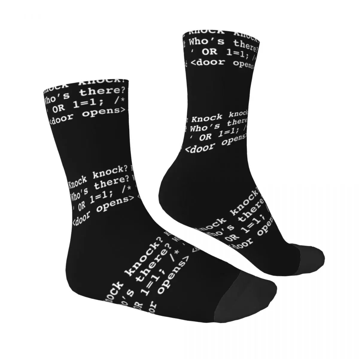 Funny Programmer graphic Programming Injection Knock Knock design Socks men cotton high quality loose Socks Male Women's