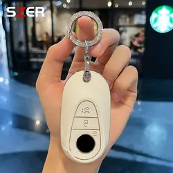 TPU Car Key Case Cover for Mercedes Benz 2022 C S Class W206 W223 S350 C260 C300 S400 S450 S500 Key Shell Protector Keychain