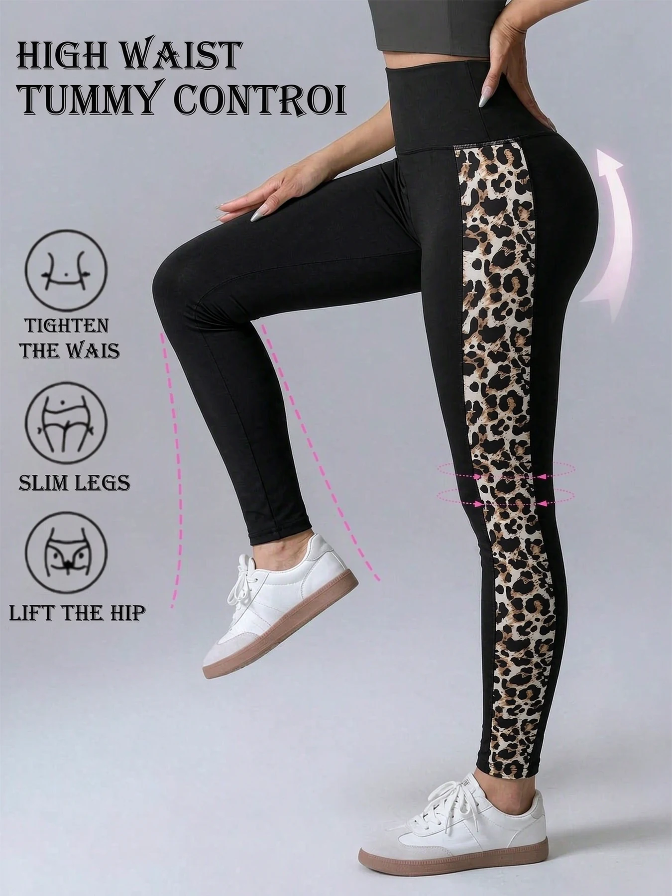 Women's High-Waisted Leggings, Leopard Print Slim Fit Leggings Are Suitable For Outdoor Sports Comfortable And Highly Elastic