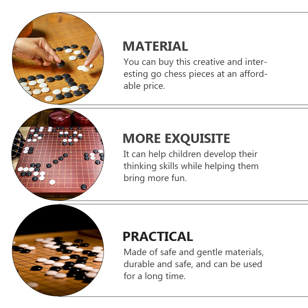 Go Piece Flat Ceramic Beads Decorative Stones Board Game Accessories Checkerboard Home Chess Porcelain Travel