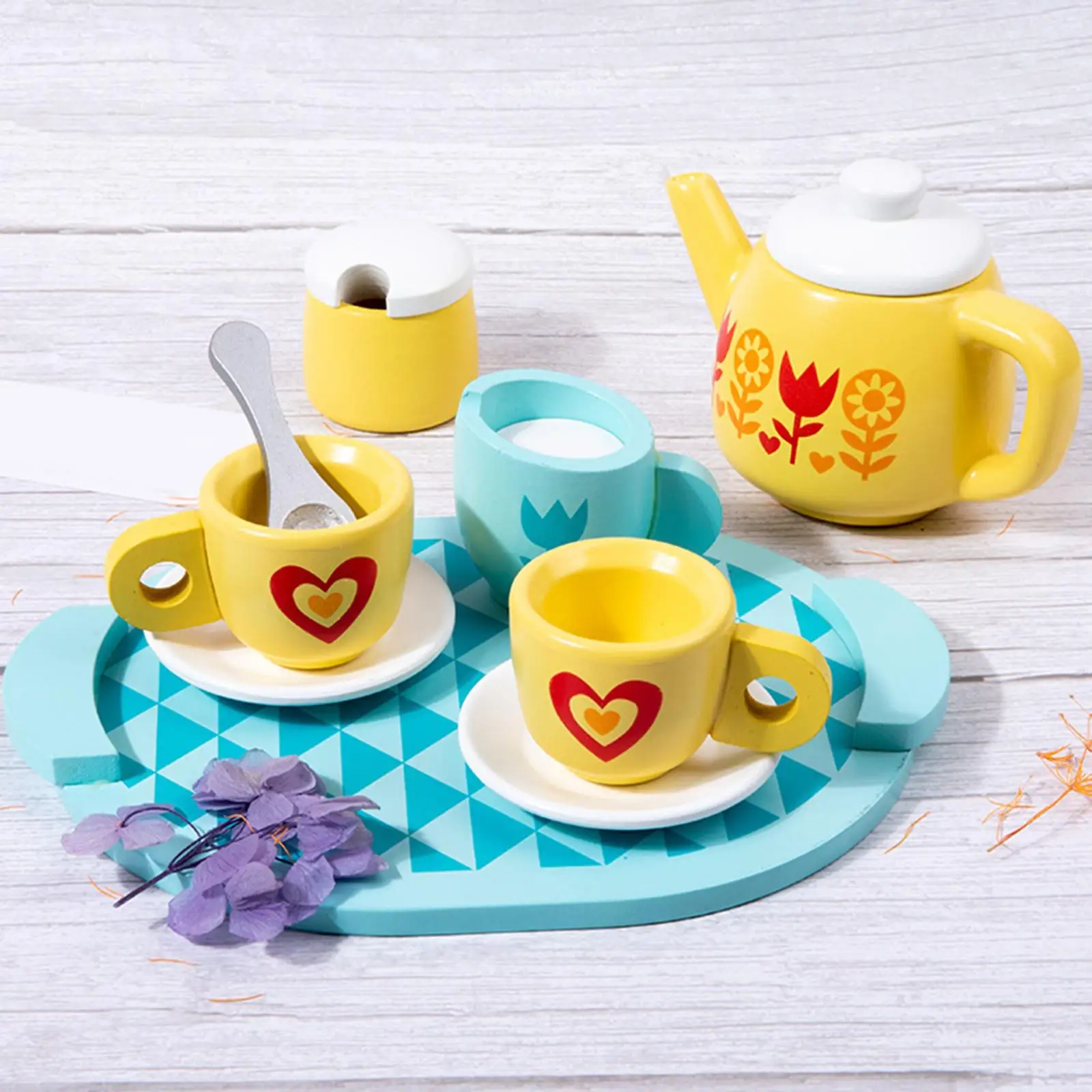 8-delige houten speelgoedspeelset Montessori speelgoed voor theeservies Kids Tea Party Girl