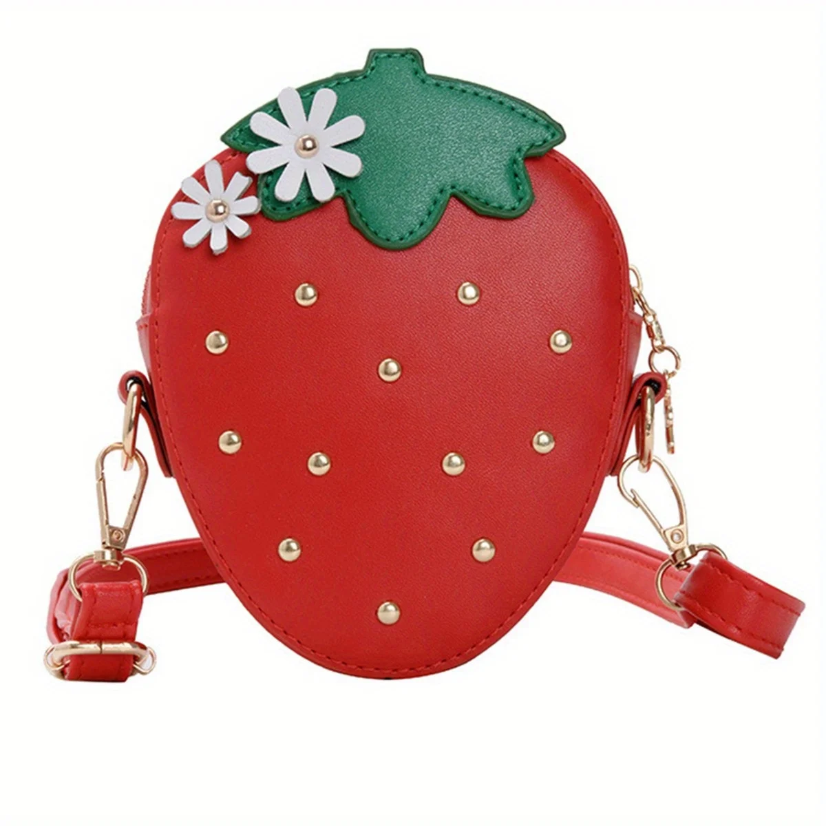 Women Shoulder Bag Strawberry Shape Designer Bag New Fashion Pu Leather Chain Crossbody Bag Girls Cute Fruit Purses and Handbag