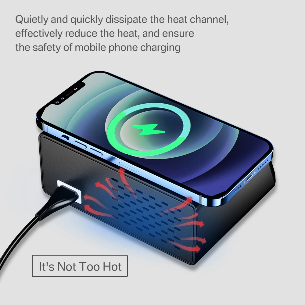 ASOMETECH 100W 8 Port USB Charger Staion With Wireless Charging,LED Digital Display,QC3.0 PD Quick Charger For iPhone 14 13 12