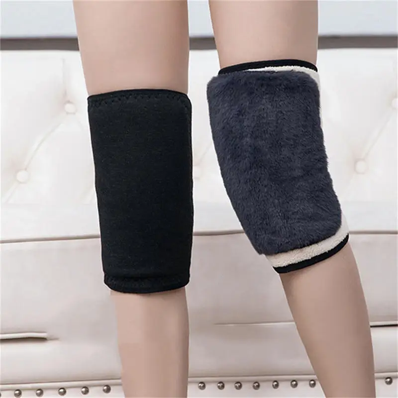 1PC hiver chaud genouillères pour femmes jambières hommes personnes âgées jambe froide arthrite genouillère genou soutien lapin fourrure genou protecteur