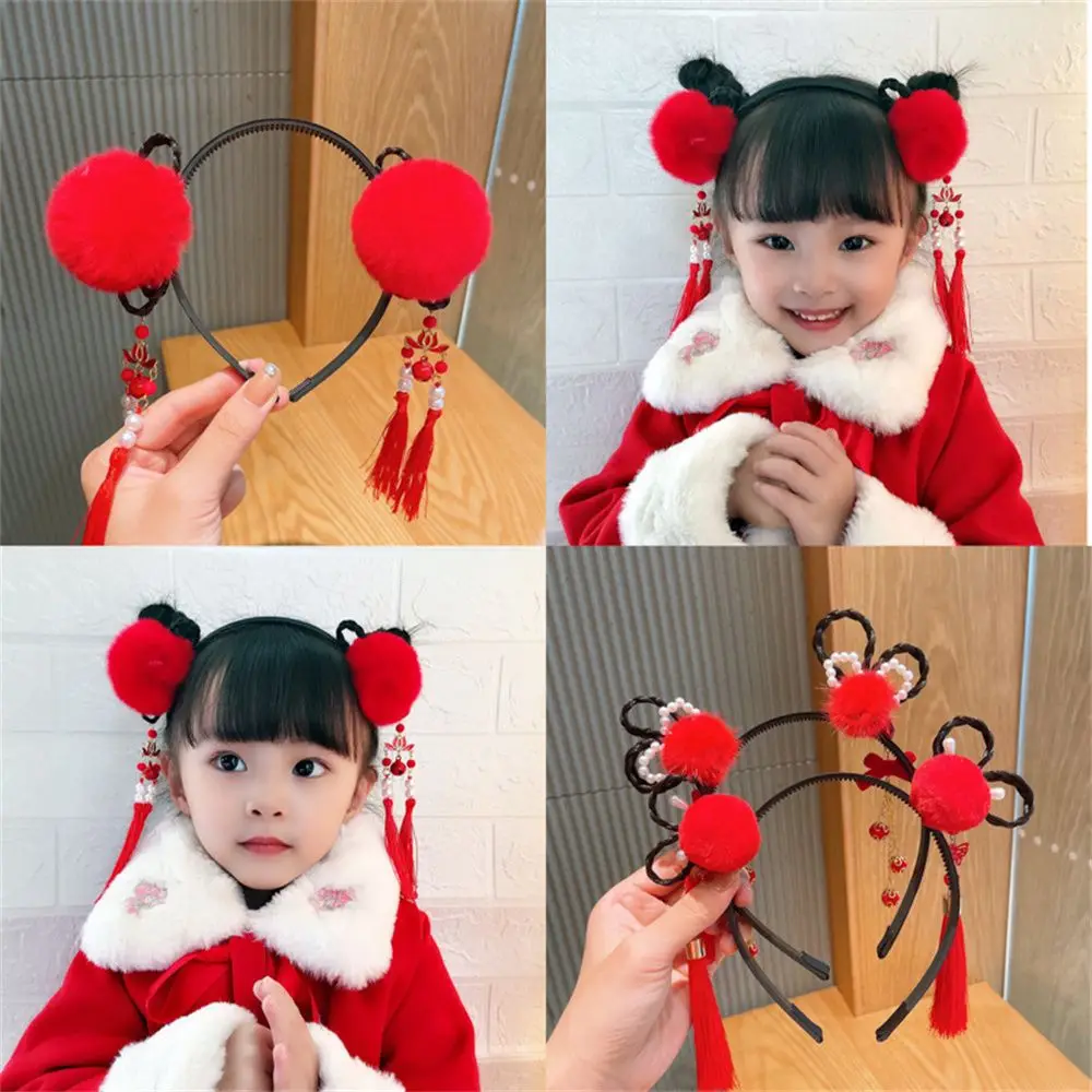 Clips Hair Ornament Hair Clasp Tassel Headband Children's Hanfu Modeling Headdress Hair Accessories New Year Hairpin