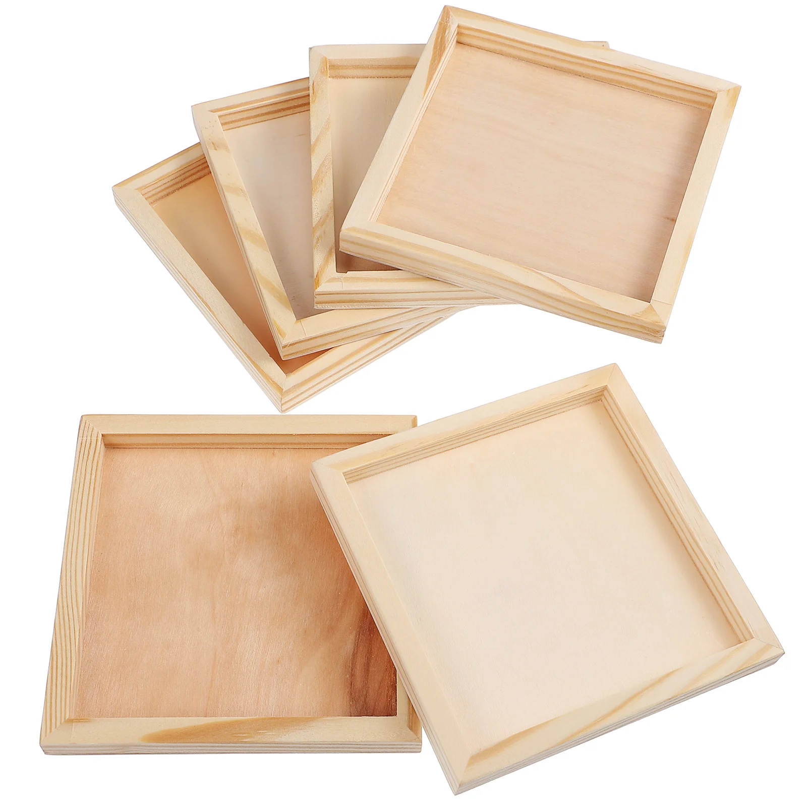 Wooden Serving Trays Natural Unfinished Puzzle Toy Dish Hexahedral Painting Organizer Small for Storage Dishes Crafts Puzzles