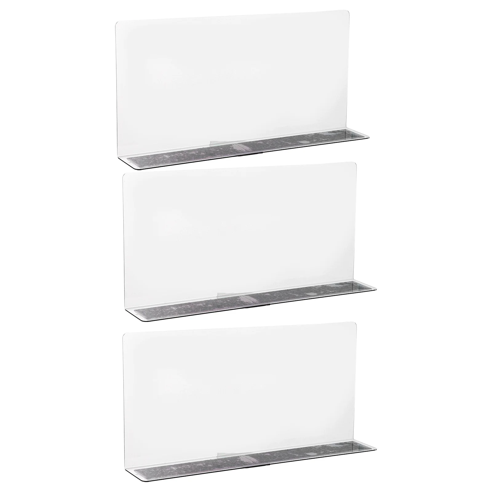 

3 Pcs Plastic PVC Magnetic Shelf Divider L Shaped Store Goods Separators Smooth Non Scratch Classification Plate