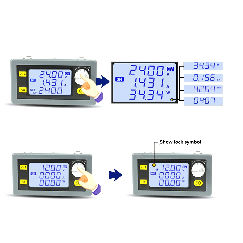 CNC DC Regulated Power Supply with LCD Display 6 0 70 00V Input Voltage 0 0 60 00V Output Voltage 0 0 20 00A Output Current
