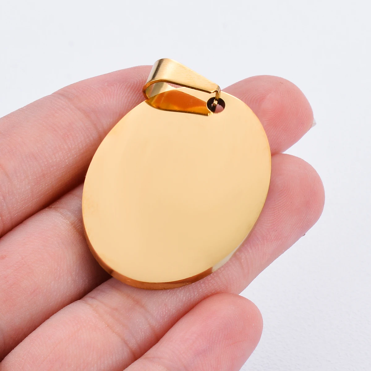 5Pcs Unisex Jewelry Stainless Steel  Oval Shape Dog Tags Pendant Necklace Jewelry
