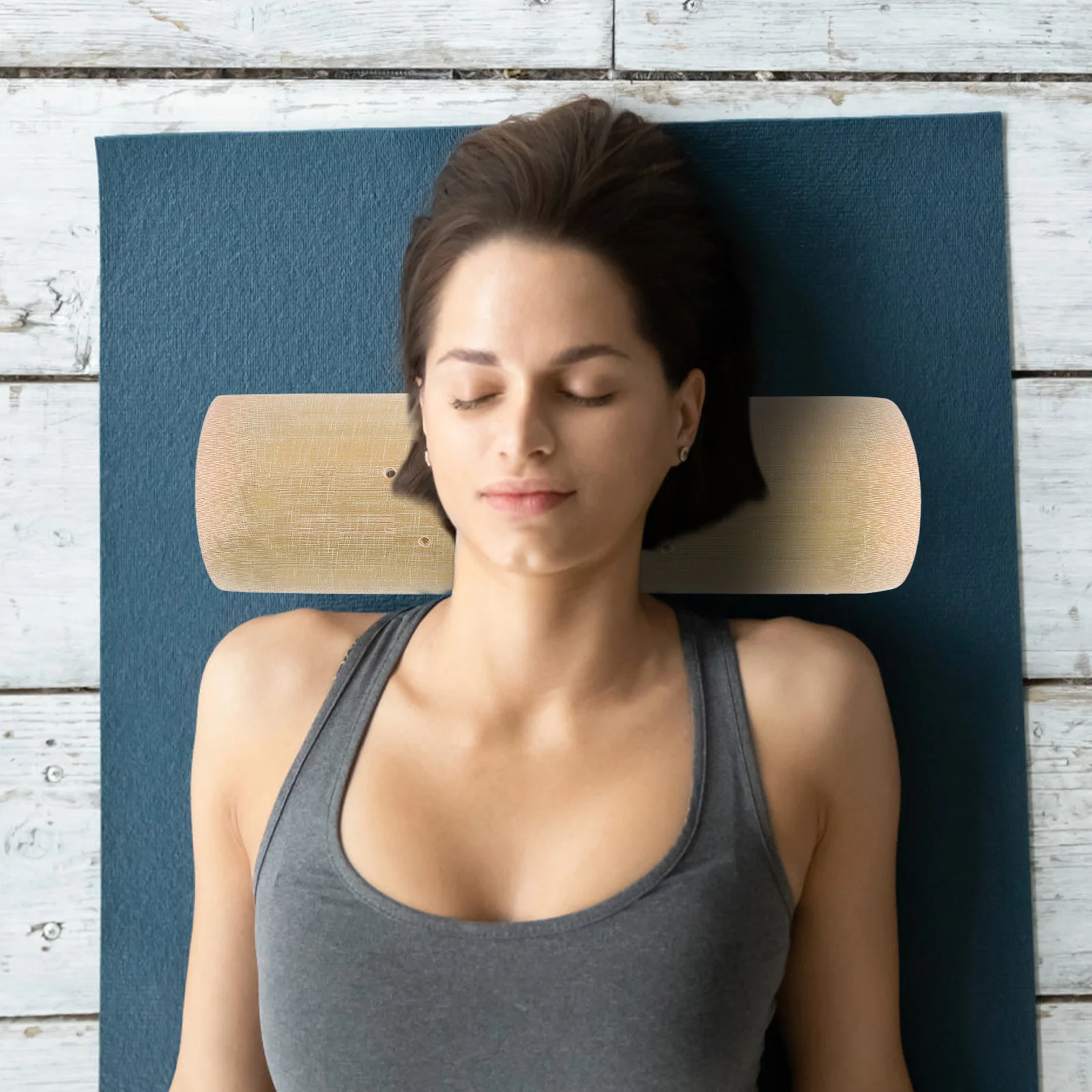 

1pc Bamboo Cervical Handmade U-shaped Neck Support 7cm Height Single Neck Pillow Use Relieves Pain Promotes Posture