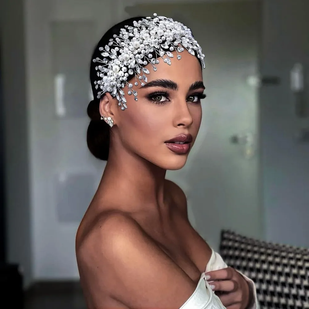 Pearl and Rhinestone Bridal Headpiece, Wedding Headband