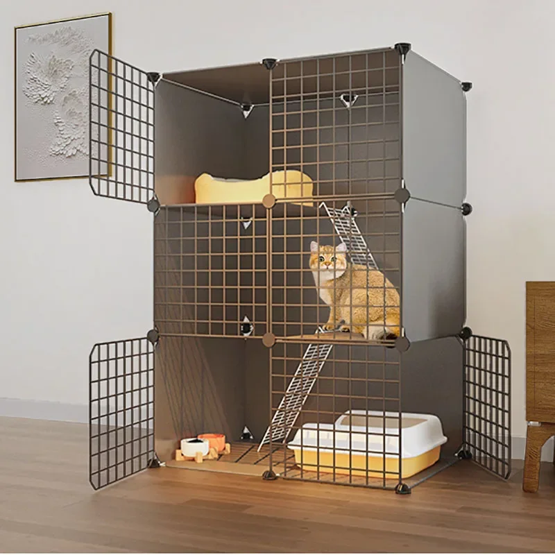 Double-layer Outdoor Warm  Cage Wrought Iron Cat Cages Indoor Pet  Villa Cat Bed Household Large  House Pet Products