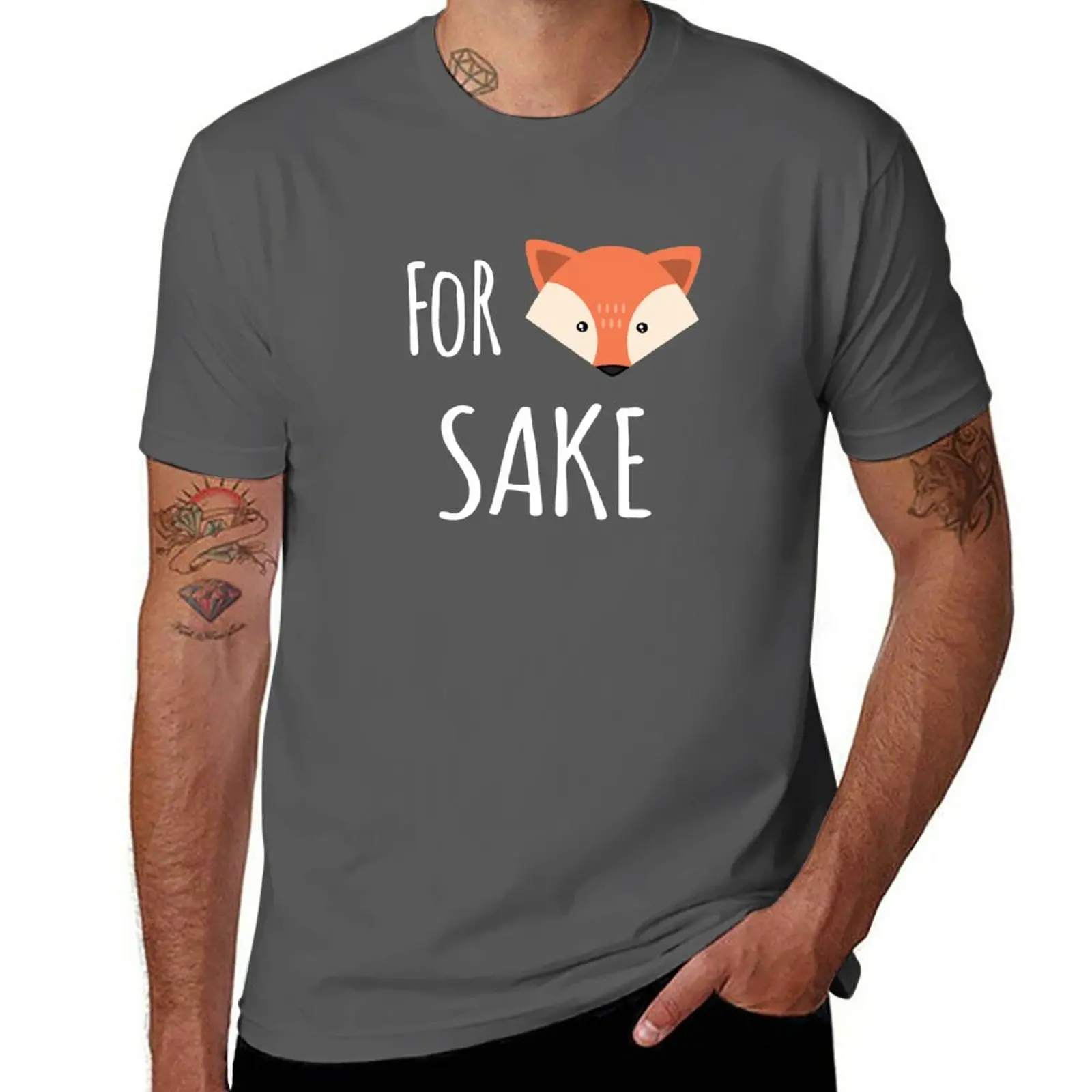 For Fox Sake T-Shirt korean fashion anime clothes plus sizes boys animal print men graphic t shirts