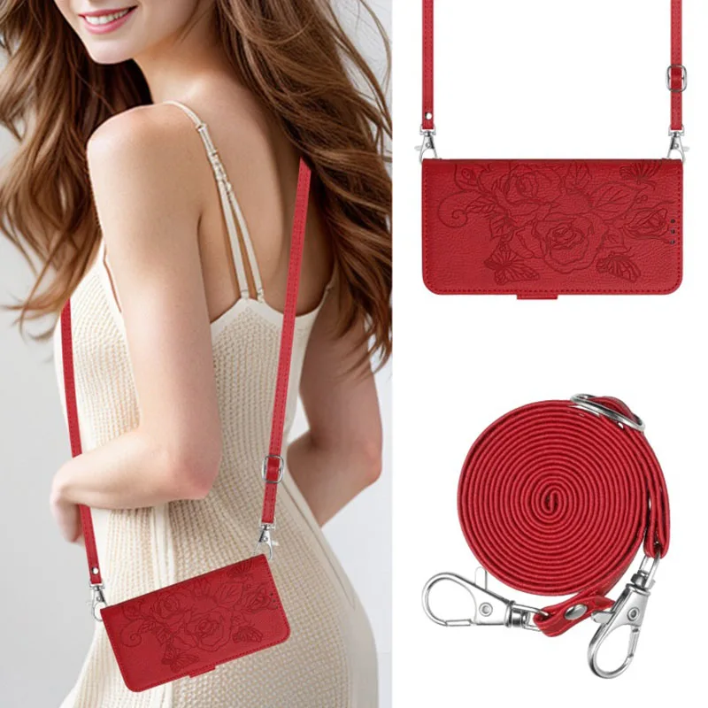 حافظة محفظة كروس لهاتف موتورولا موتو جي ستايلس بلاي 5G 2025 2024 باور 2023 2022 2021 حزام كتف جلدي 3 بطاقات #1