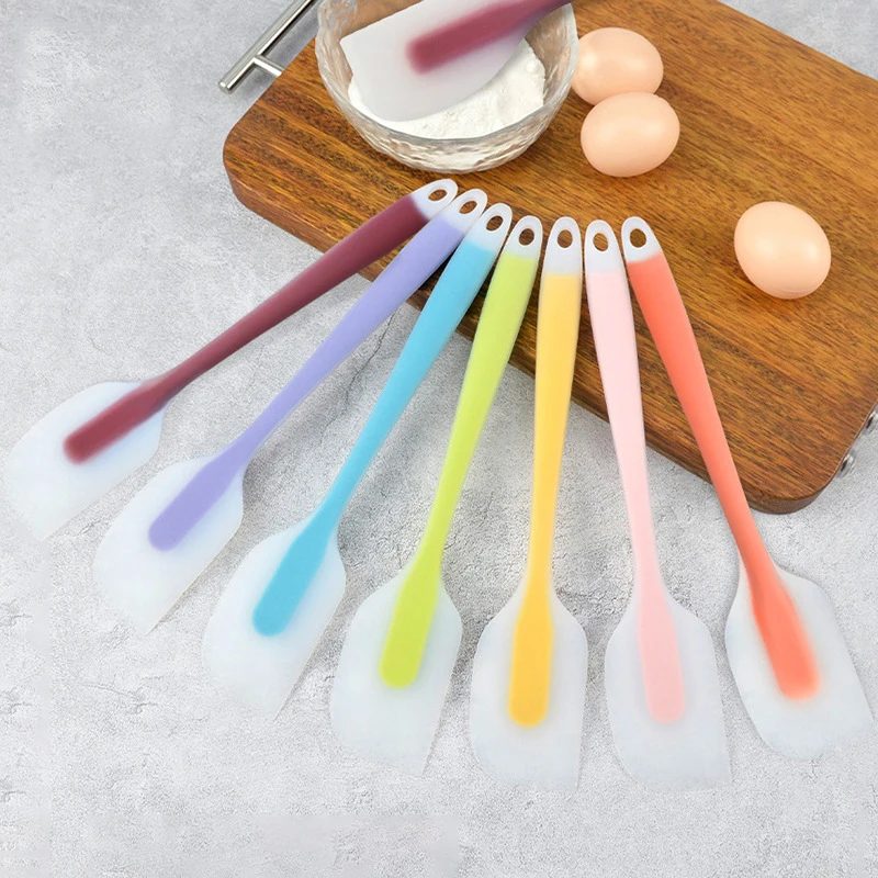 2 Size Flexible Silicone Scraper Heat Resistant Non-stick Translucent Cream Mixing Spatula Kitchen Must-have Gadget