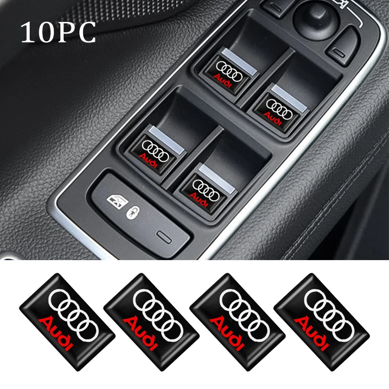 10pcs/set 3D Styling Car Epoxy Emblem Stickers Decor Accessories For Audi S line A4 b6 b8 b7 b9 b5 A6 A3 A8 Q3 Q5 Q7 RS4 RS7 8V