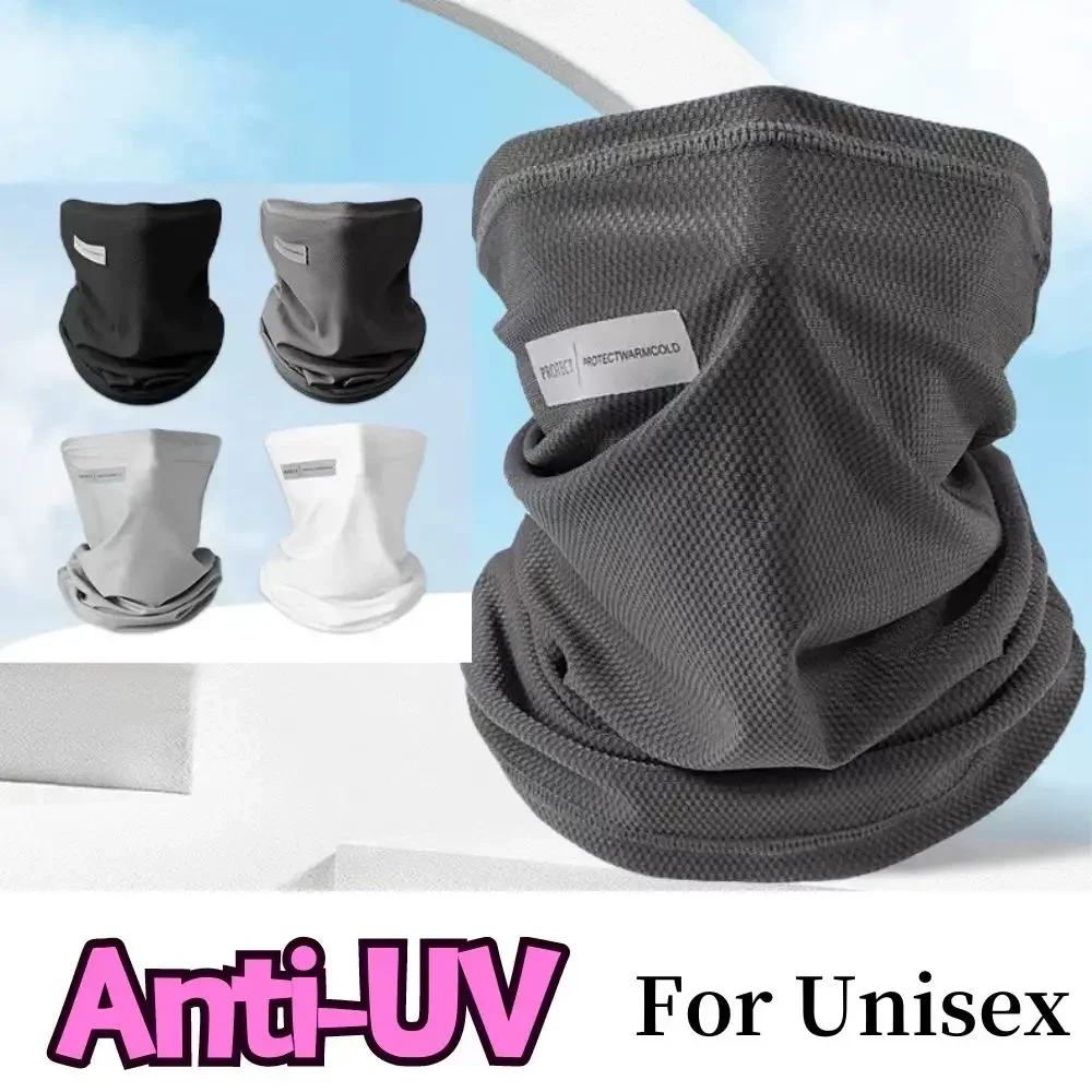 

Маска-шарф из ледяного шелка для защиты от УФ-излучения на открытом воздухе, унисекс, с защитой для лица и шеи, анти-УФ, для велоспорта, с креплением на уши