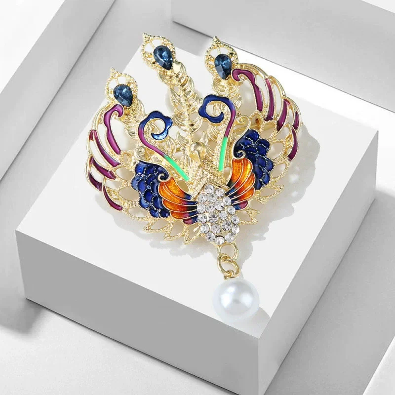 1Pc Retro Peacock Feathers Brooch for Women Peafowl Animal Brooches Pins Jewelry Accessories Party Gift 2026 Trend