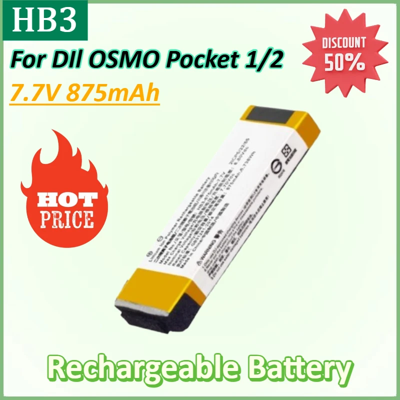 

HB3 7.7V 875mAh Replacement High Quality Battery for DJI Osmo Pocket Osmo Pocket II Osmo Pocket 1 2 Rechargeable Li-ion Battery