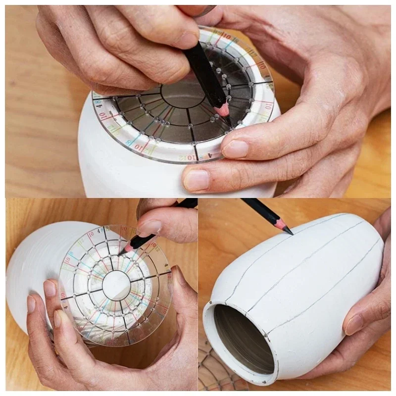 

Acrylic Circle Bisecting Ruler Pottery Center Positioning Tool, Turntable Auxiliary Line Gauge for Clay Trimming Sculpting