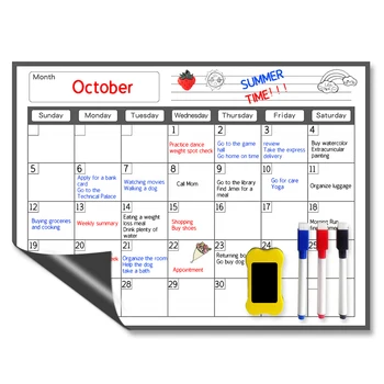 마그네틱 냉장고 스티커, 월별 일정, 가정용 지울 수 있는 메시지 보드, 메모 보드, 크리에이티브 화이트보드, 12x16 인치 