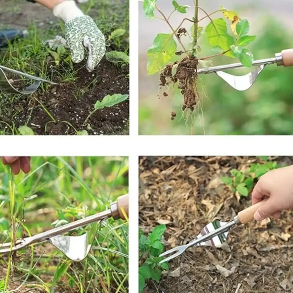 Stainless Steel Manual Weeder Garden Outdoor Hand Weeding Tool Removal Farmland Puller Dandelion Digging Lawn Weeder Transplant