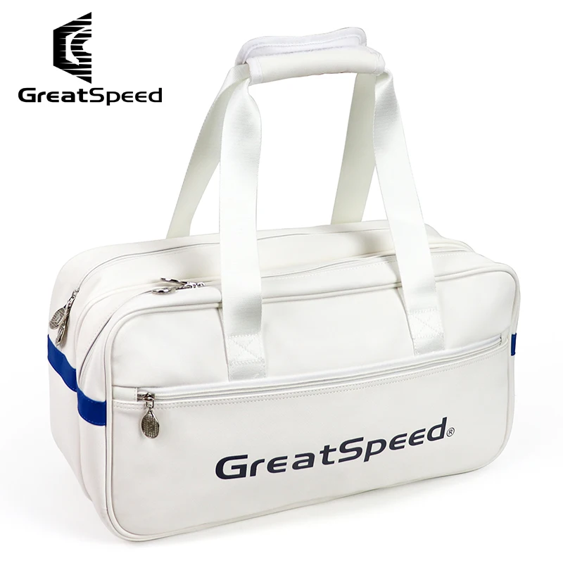 Great Speed High Quality Badminton Racket Sports Bag Smooth Cowhide Shoulder Bag Large Capacity Can Hold 2-3 Tennis Rackets