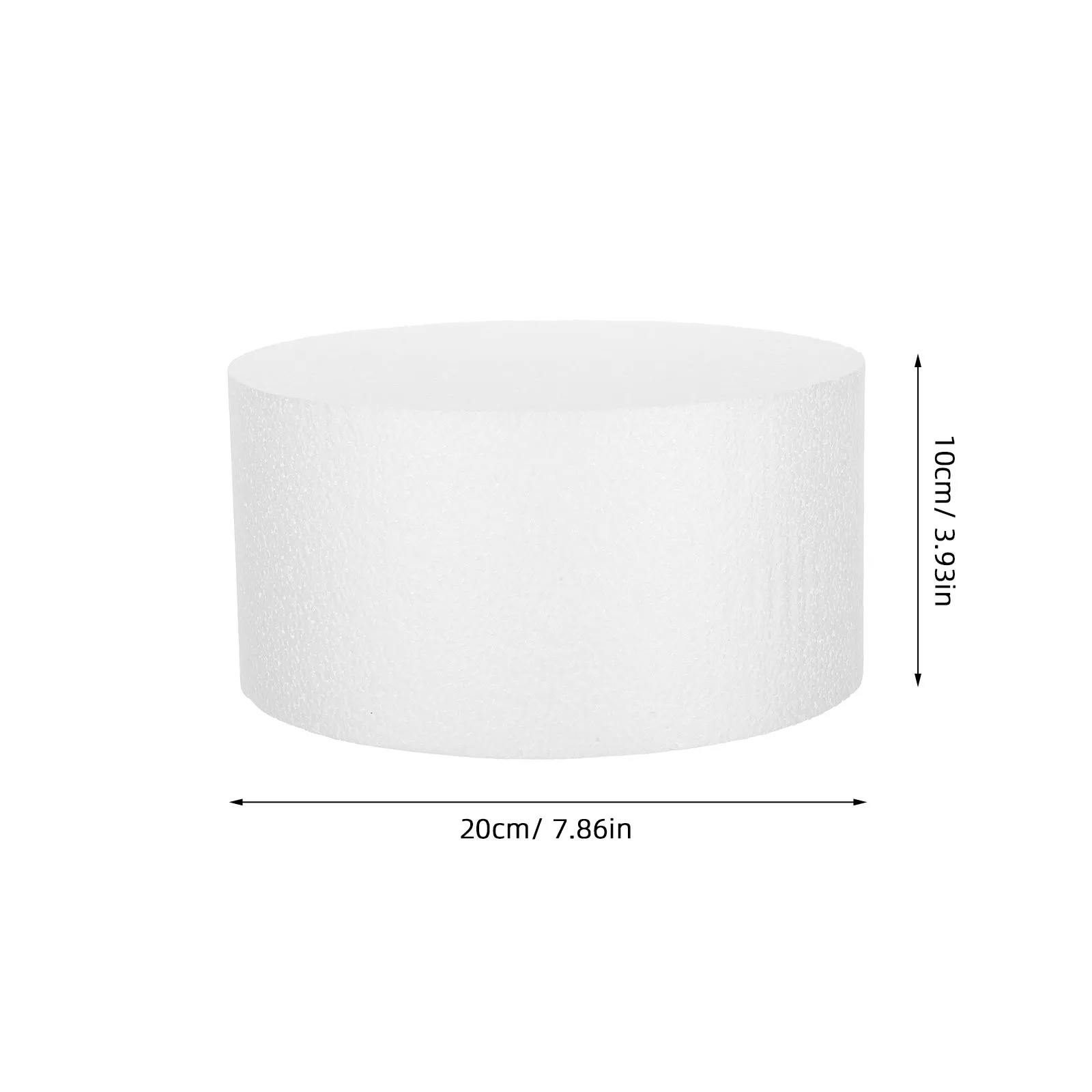 2Pcs Round Cake Foam Dummy 8 Inch White Polystyrene Foam for DIY Cake Decorating Craft Practice Training Dummy Prop