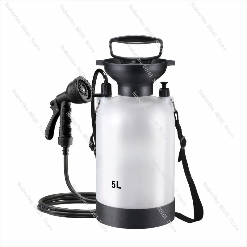 Ducha portátil de 5 litros para acampar al aire libre, kit de lavado de surf, bomba de ducha de playa, ducha de aire manual