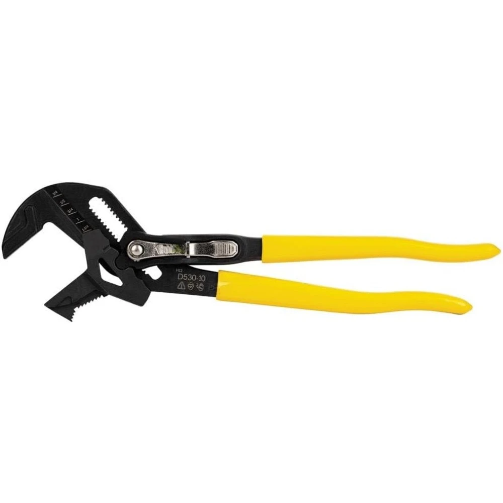 D53010 Plier Wrench, High Leverage Multi-Use Pump Plier with Adjustable and Reversible Double-Sided Jaw, Smooth and Knurled