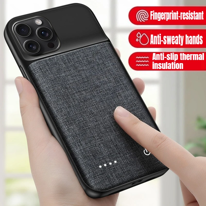 بطارية بمشبك خلفي باور بانك عالي الجودة لهاتف ابل ايفون 15 برو ماكس 15 برو 15 بلس 15 حافظة طاقة البطارية باور بانك