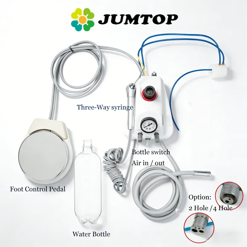 

JUMTOP Dental Turbine Unit with 3 Way Syringe Handpiece, Work With Air Compressor