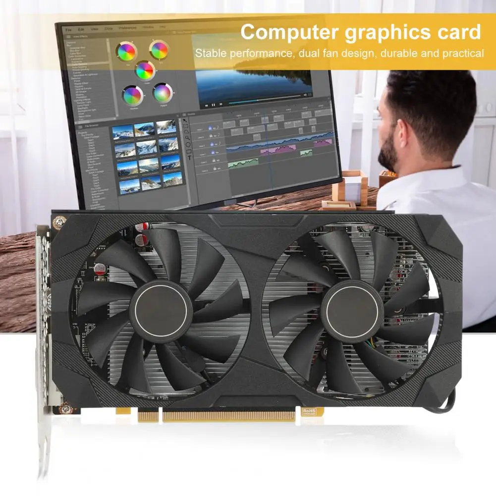 بطاقات الرسومات RX 580 8G 2048SP 256Bit GDDR5 DP DVI GPU RX580 8G بطاقة الفيديو
