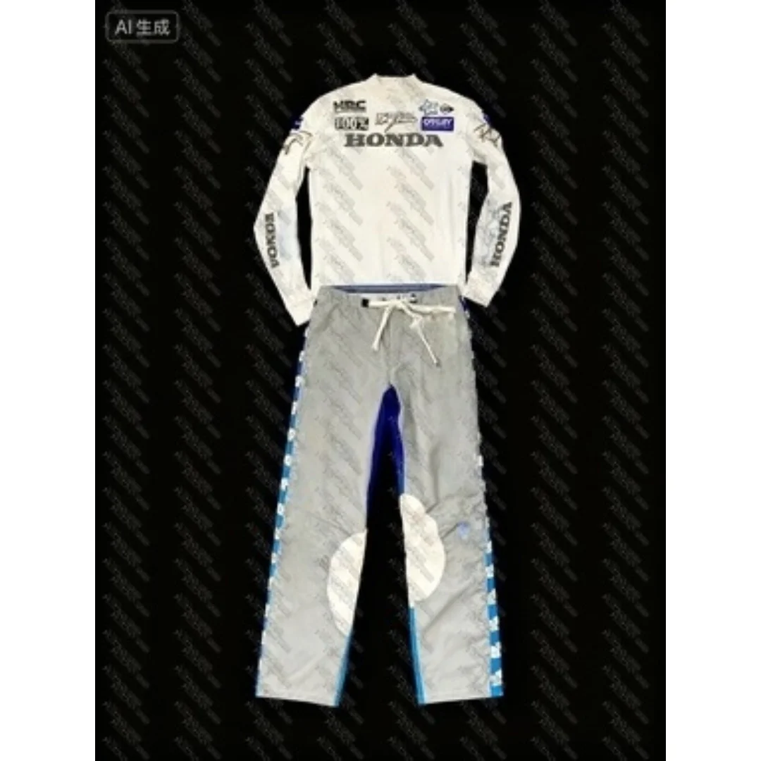 2025 هوندا على الطرق الوعرة دراجة نارية الملابس موتوكروس جيرسي طويلة الأكمام وسراويل مجموعة MX مجموعة تروس ATV الترابية دراجة دعوى تنفس