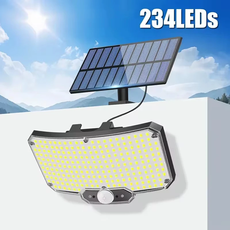 Solar Lights 234LED Solar Security Lights Outdoor Garden Motion Sensor 3 Modes Waterproof Split Solar Flood Wall Lights Garage