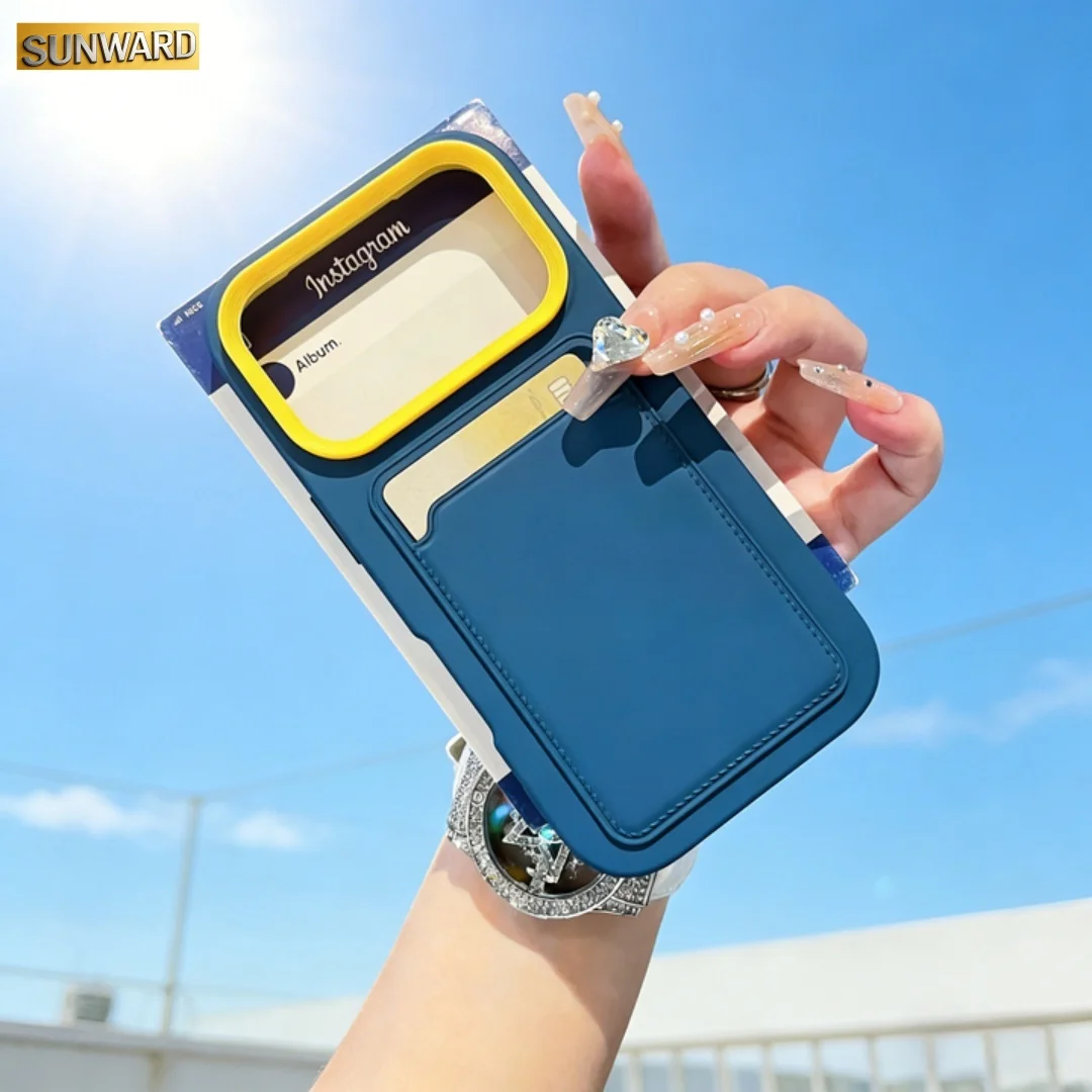 Luxuriöse Silikon-Handyhülle mit Kartenfach für iPhone 17 Air 11 15 14 13 12 XS 16 Pro Max XR 7/8 Plus – Sturzsichere Softcover-Hülle