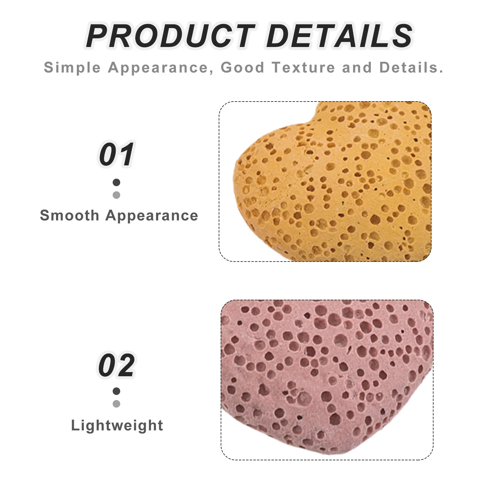 10Pcs Heart Shape Lava Rock Aromatherapy Stone Essential Oil Diffuser for Car Office Yoga Spa Natural Fragrance Stone Diffuser