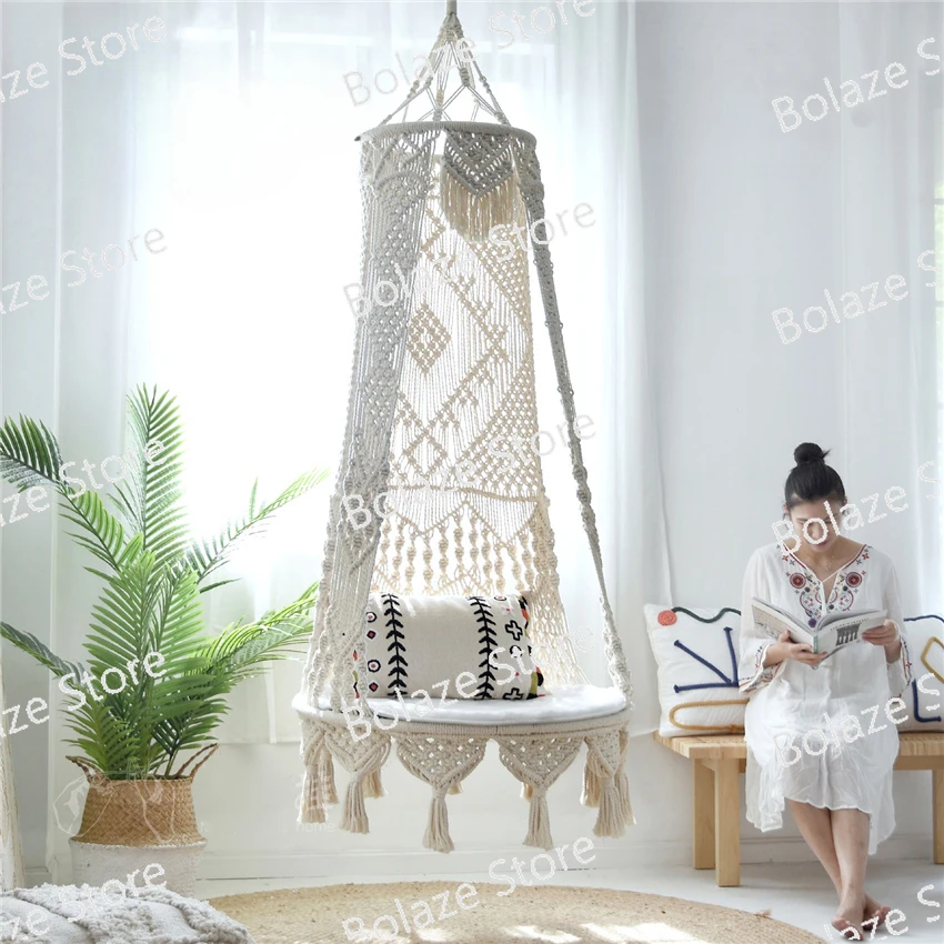 Hand woven hanging chair hanging basket Bohemian balcony swing B & B home decoration hammock