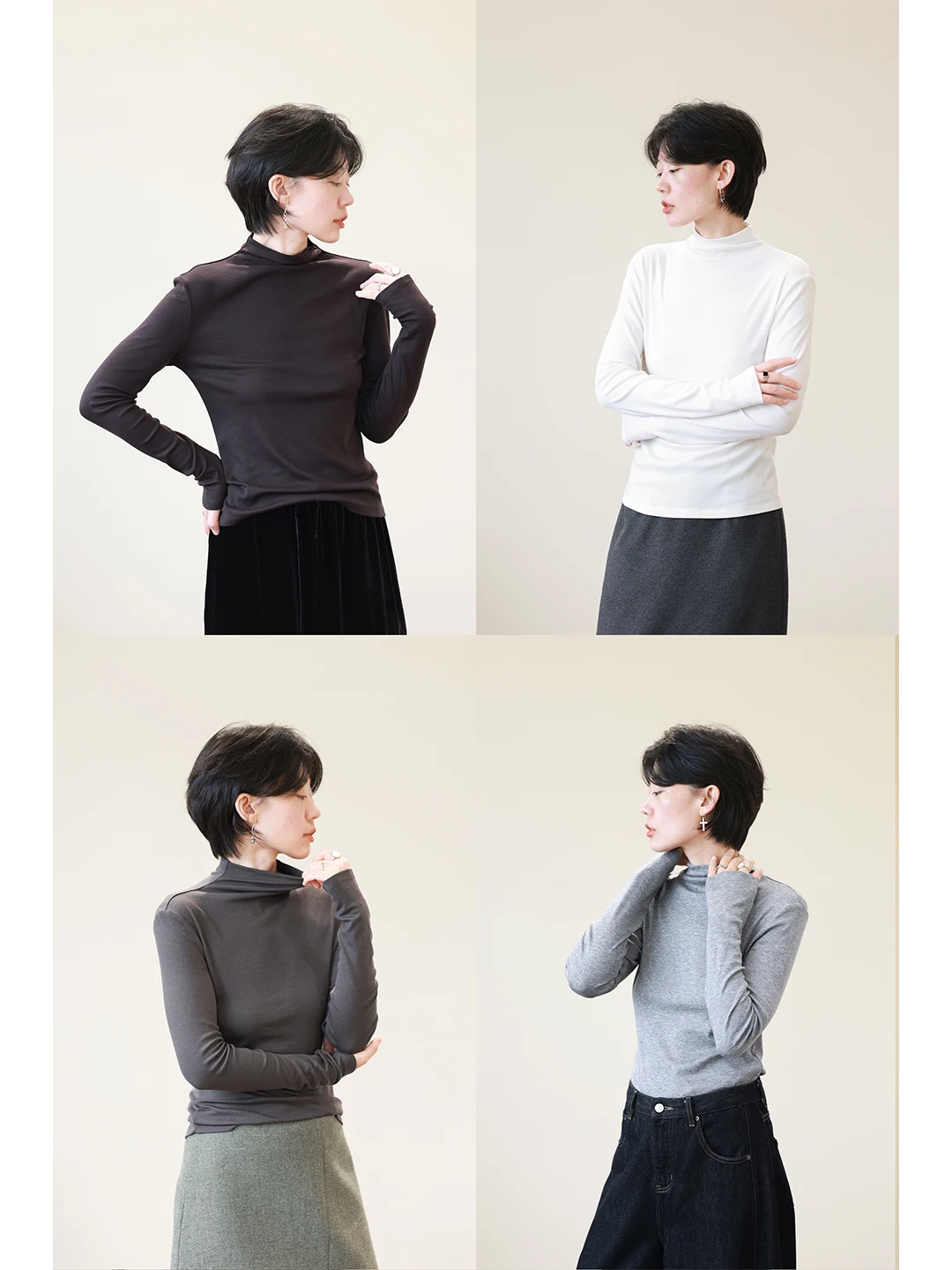 

Шелковисто-мягкая шерстяная вязаная водолазка с высоким воротом для женщин, новая зимняя базовая футболка для повседневной носки, простой крой