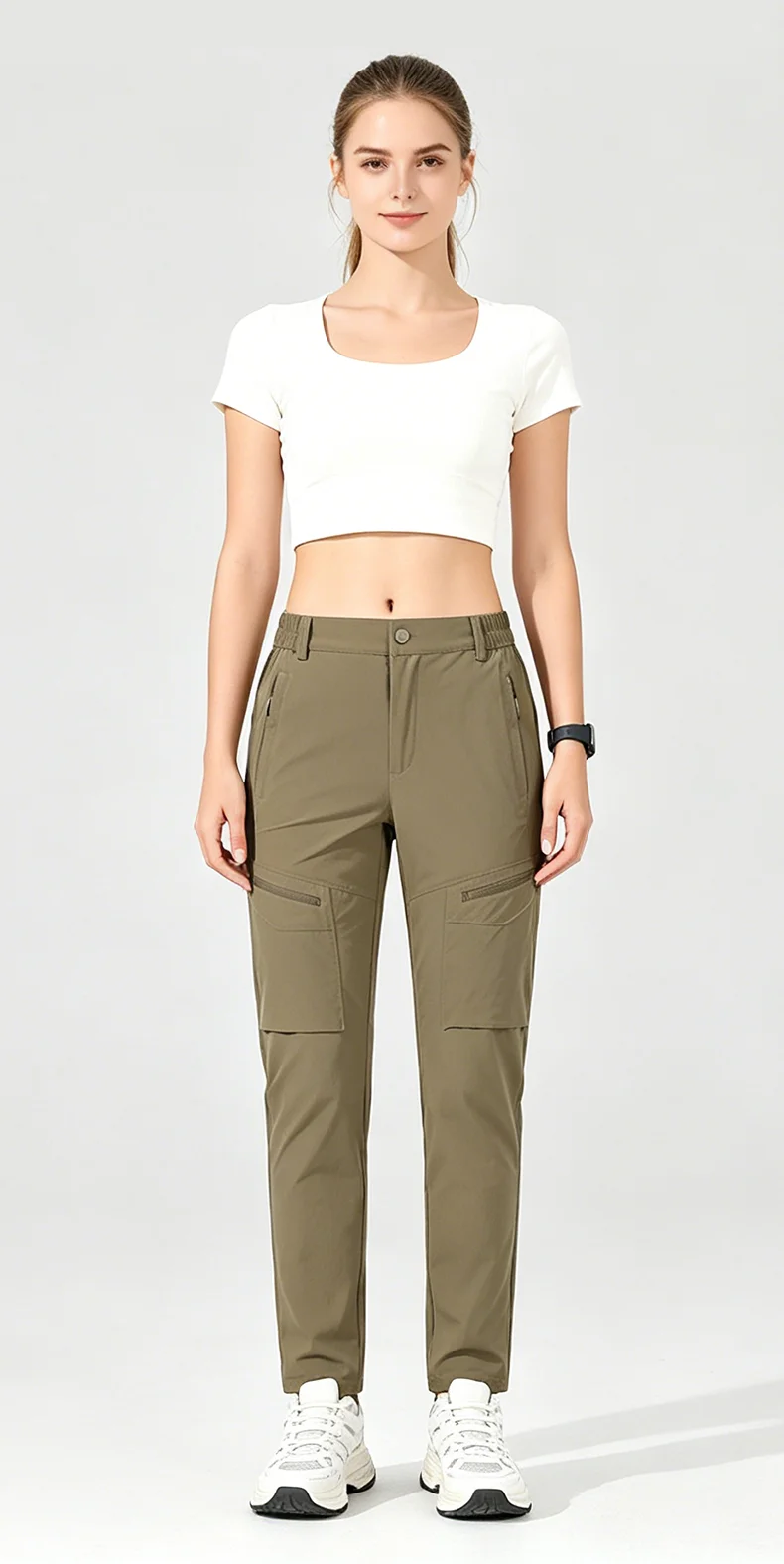 JNLN Wanderhose Damen 4-Wege-Stretch Wasserdichte Sommer-Cargohose Trekking Klettern Camping Outdoor-Sport Bergsteigerhose – Detail 20