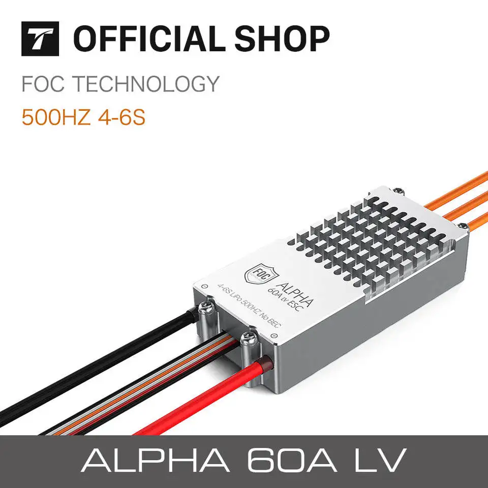 

T-motor ALPHA 60A 6S низкое напряжение FOC ESC высокоэффективный электронный регулятор скорости