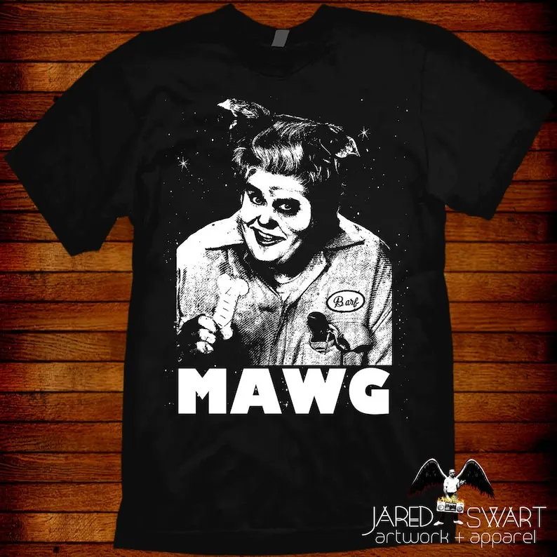 Spaceballs Mawg T-shirt 80s movie Parody . Sizes S M L XL 2XL 3XL 4XL 5XL also in ladies fit S-2XL