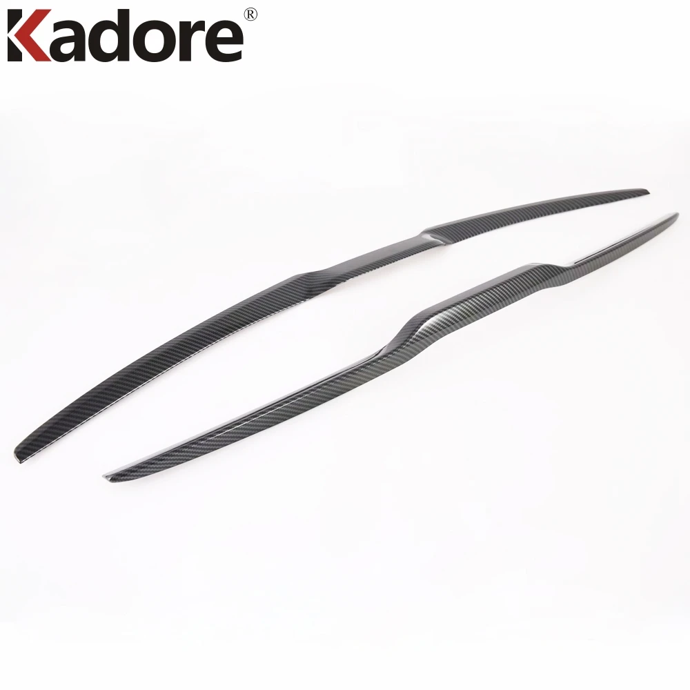 Car Styling For Kia Forte Cerato K3 2019 2020 2021 Carbon Fiber Front Grille Grills Cover Trim Decoration Molding Strip 2pcs