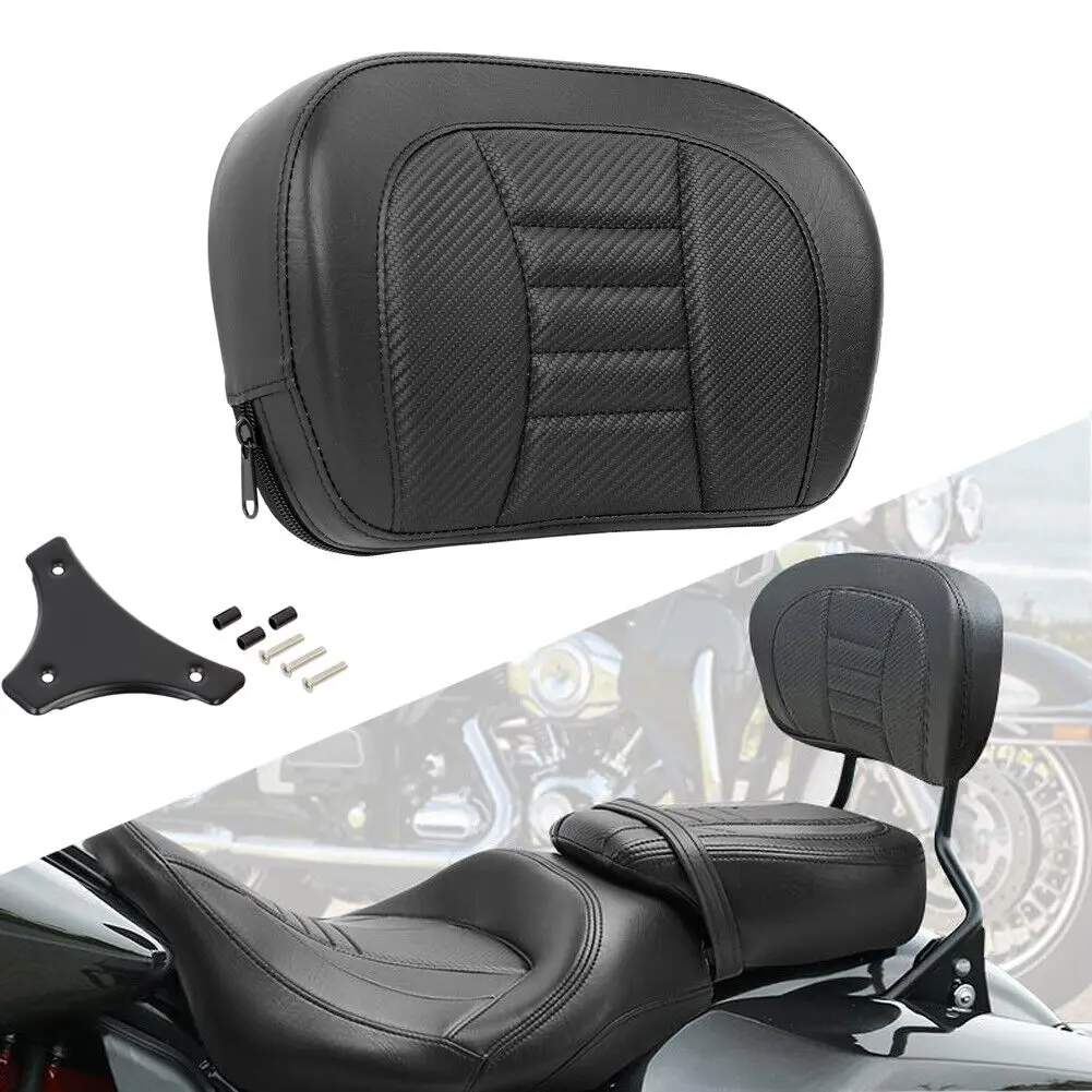 

Motorcycle Passenger Backrest Pad Sissy Bar Pad Fits for Harley Touring Road King Road Glide Street Electra Glide 1997-later