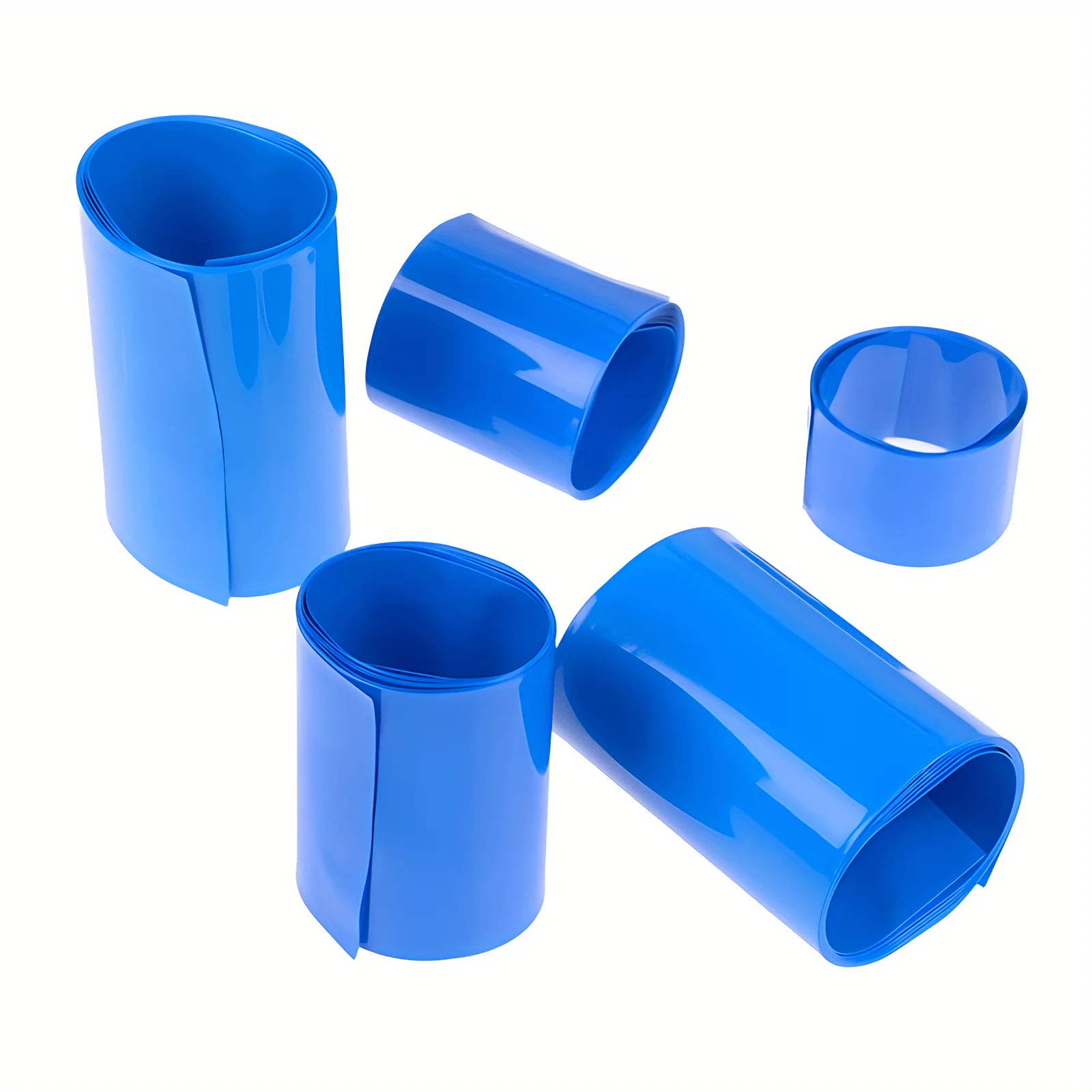 18650 21700 26650 Lipo Battery PVC Heat Shrink Tube Pack 25mm ~ 300mm Width Insulated Film Wrap lithium Case Cable Sleeve Blue view 3