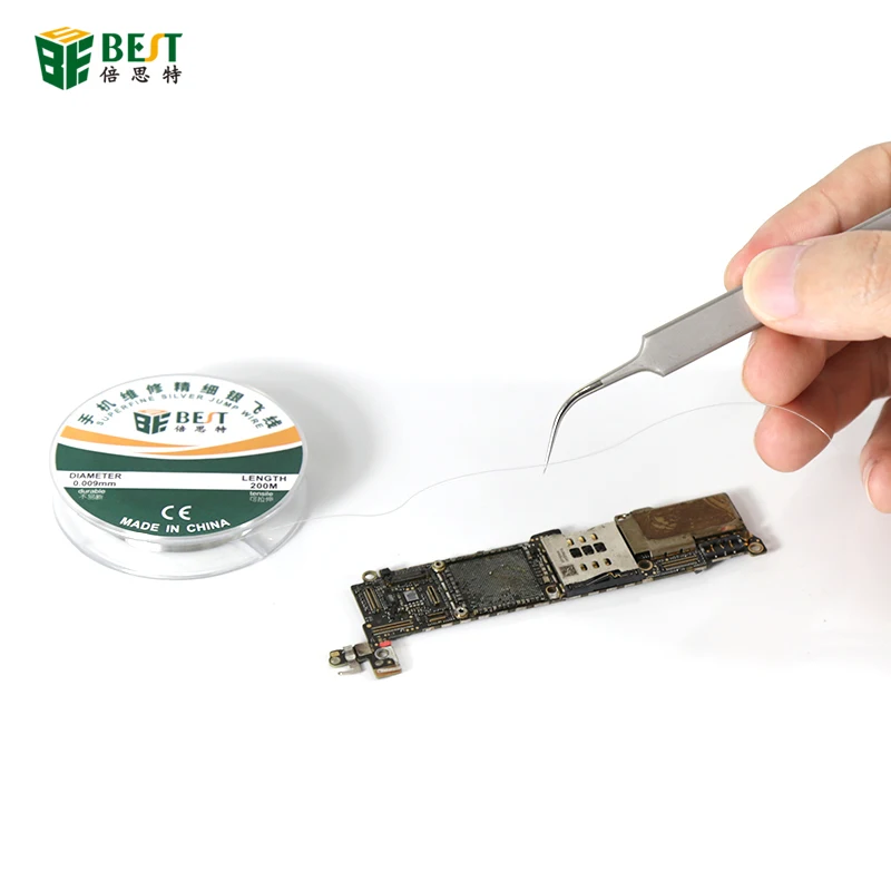 200M 0.009mm filo di salto in argento Ultra Fine isolato Fly Line per iPhone scheda madre saldatura riparazione Superfine PCB Jumper Wire